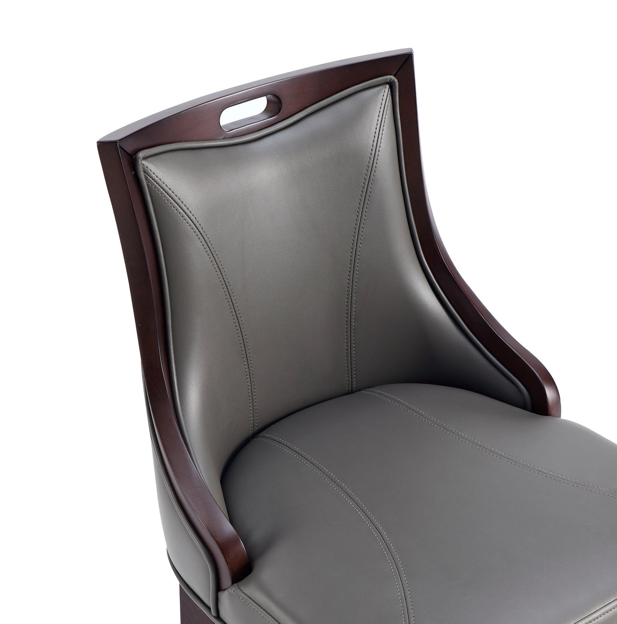 Emperor Faux Leather Barstool in Pebble Grey by Manhattan Comfort at Eve Furniture