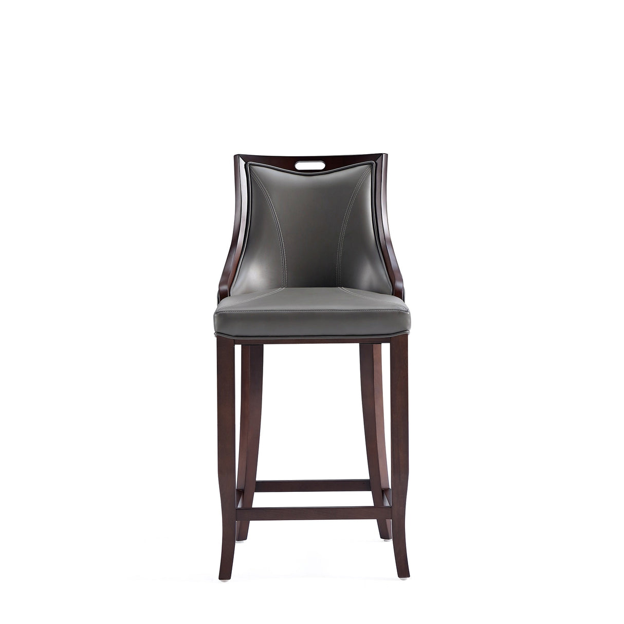 Emperor Faux Leather Barstool in Pebble Grey (set of 2) by Manhattan Comfort at Eve Furniture