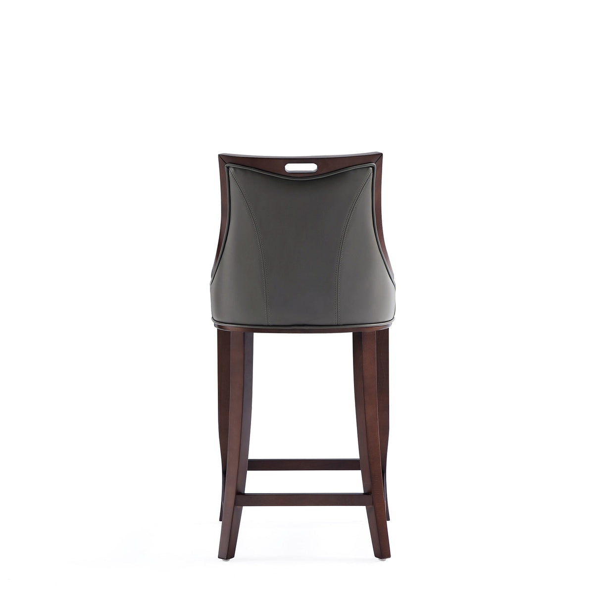 Emperor Faux Leather Barstool in Pebble Grey (set of 2) by Manhattan Comfort at Eve Furniture