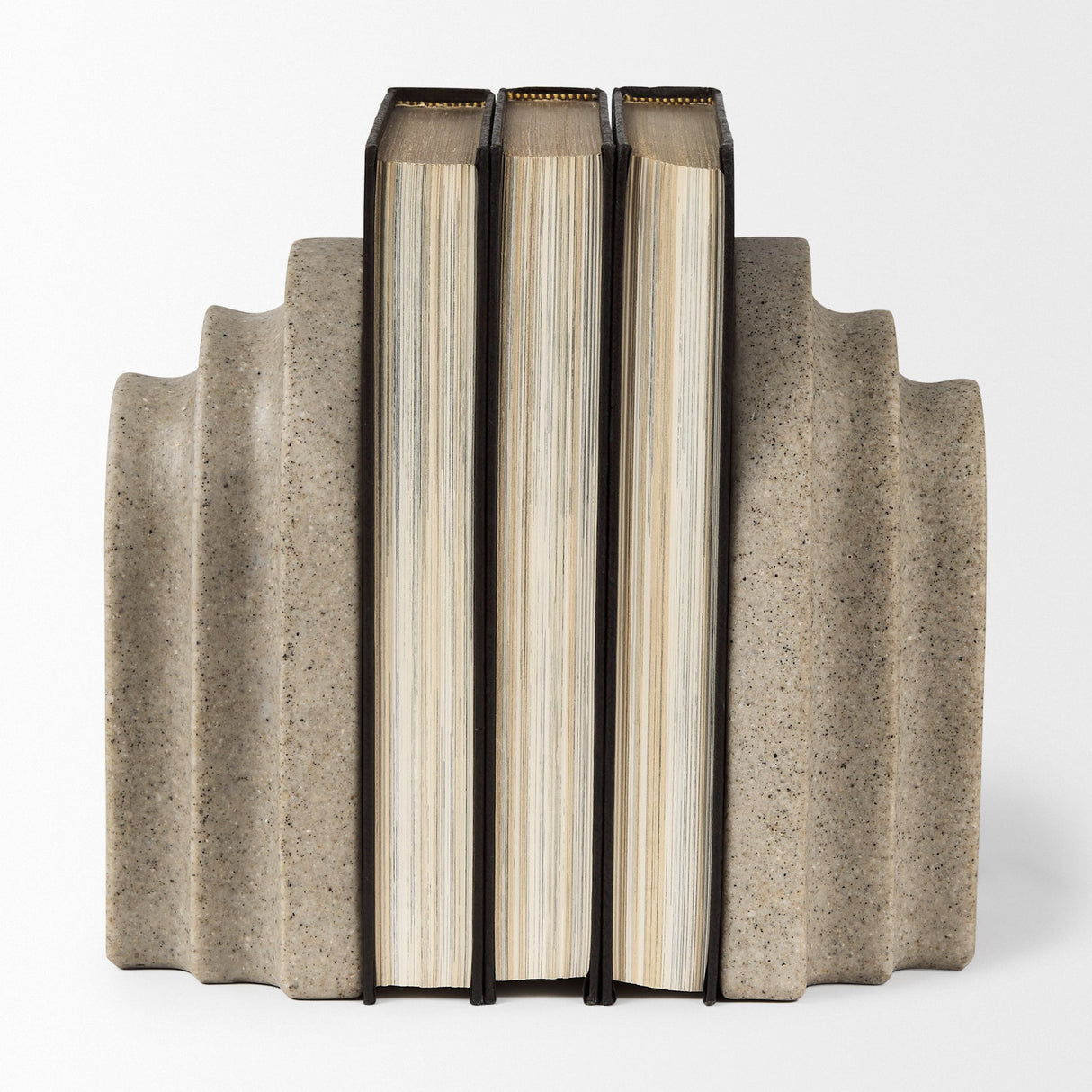 Empire Sandstone Resin Arc Book End Set by Mercana at Eve Furniture