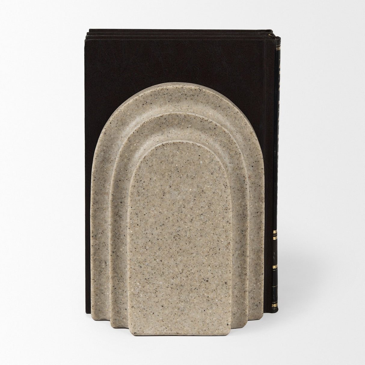 Empire Sandstone Resin Arc Book End Set by Mercana at Eve Furniture