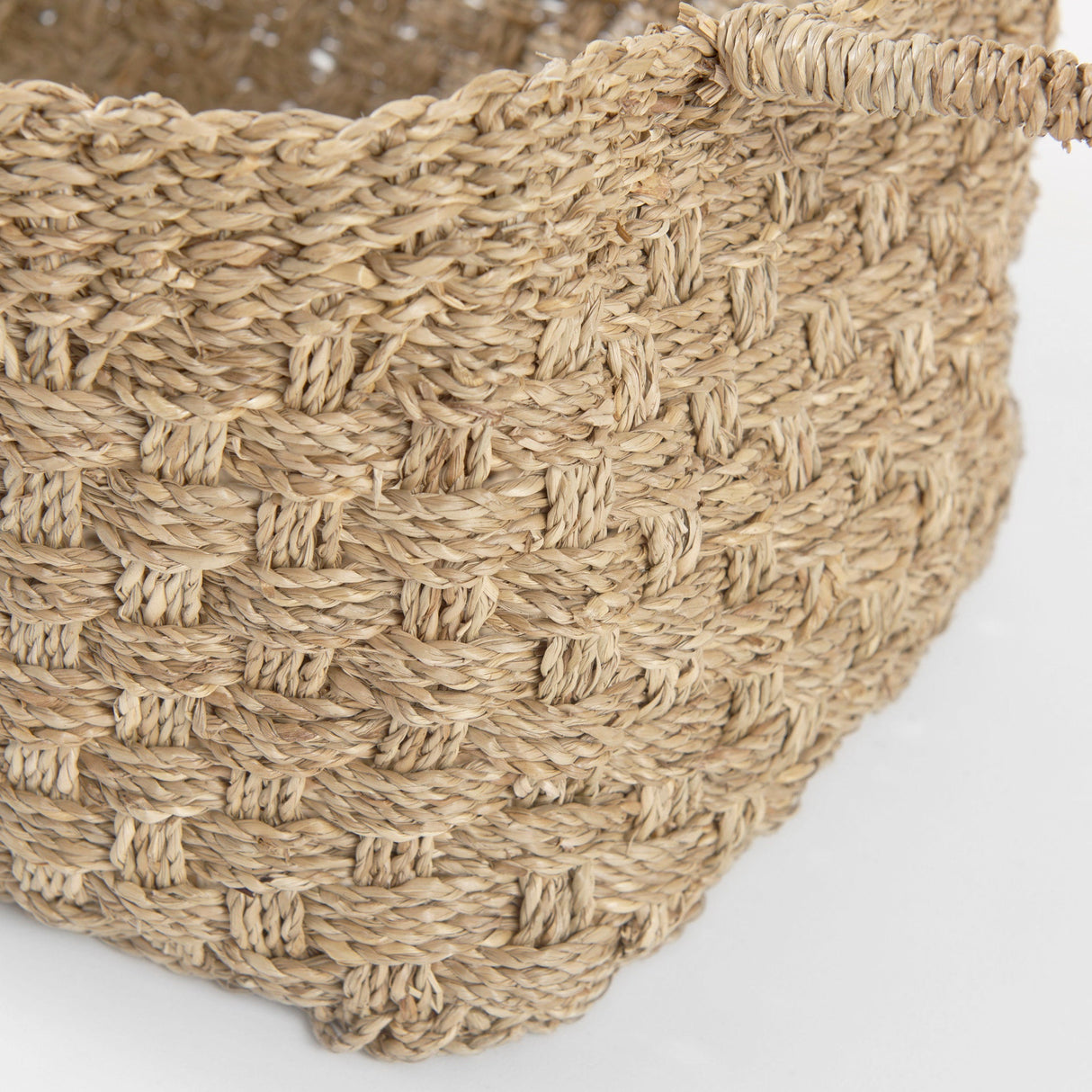 Emra (Set of 3) Light Brown Seagrass Rectangular Basket W/ Handles by Mercana at Eve Furniture