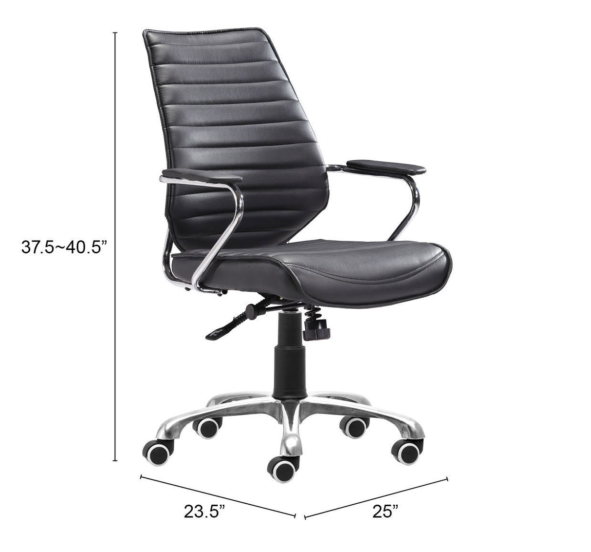 Enterprise Black Low Back Office Chair by Zuomod at Eve Furniture