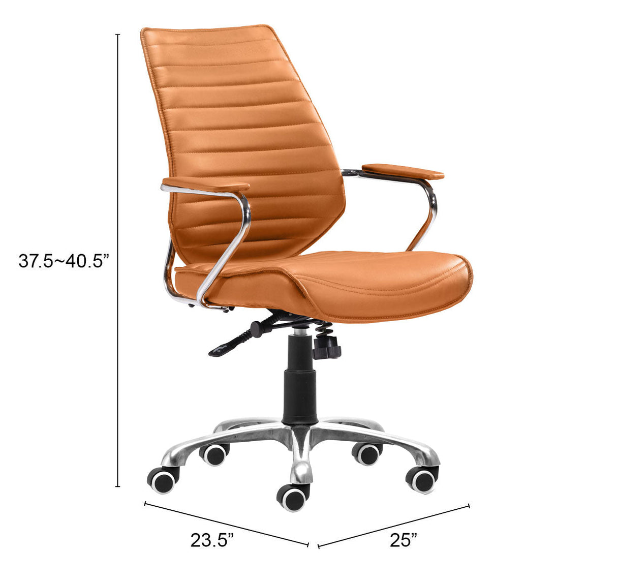 Enterprise Terracotta Low Back Office Chair by Zuomod at Eve Furniture