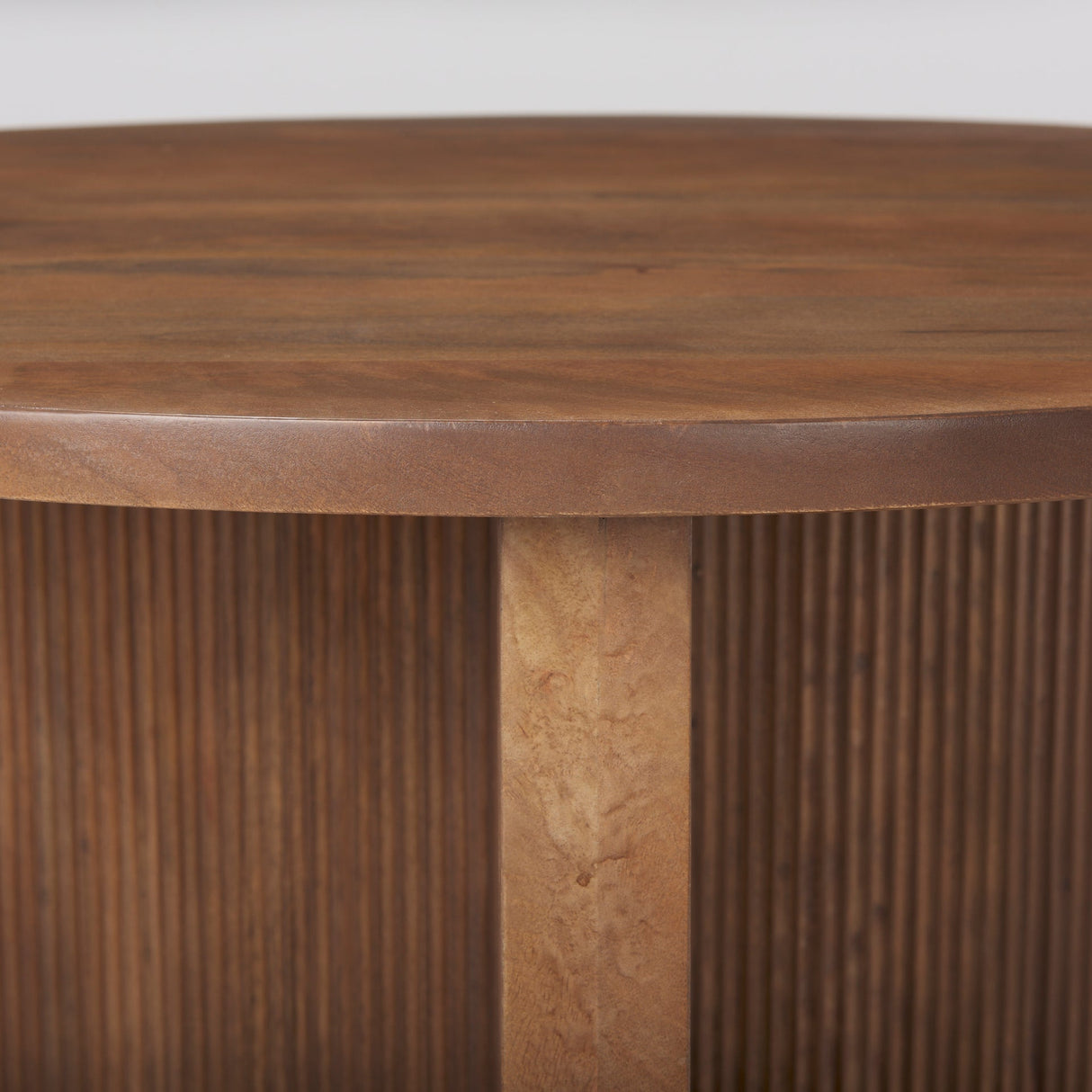 Enzo 32" Round Tabletop w/ Fluted Wood Base Foyer Accent Table by Mercana at Eve Furniture