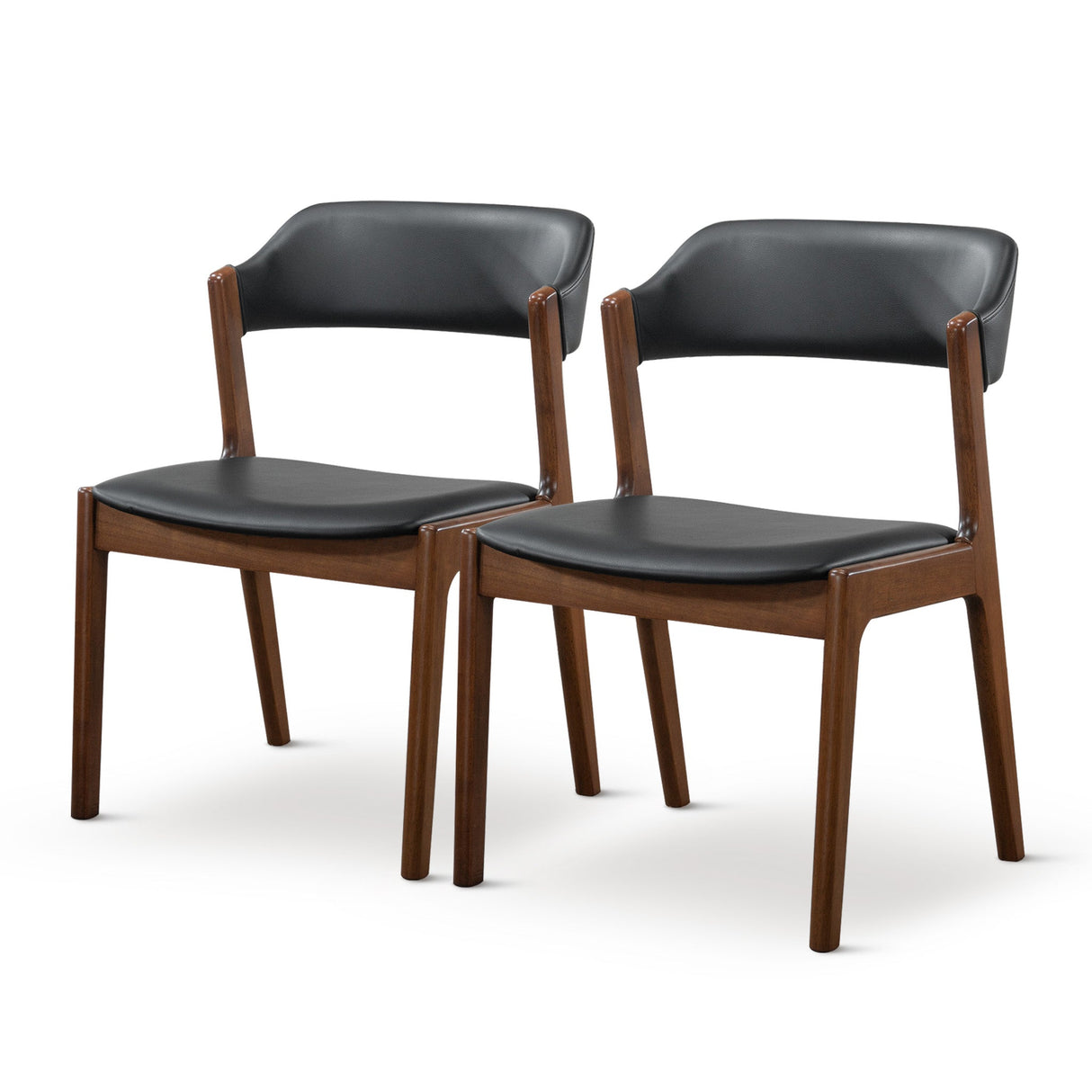 Enzo Black Leather Dining Chair (Set Of 2) by Ashcroft Furniture at Eve Furniture