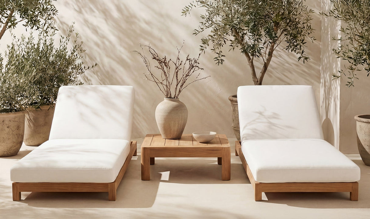 Enzo Outdoor Adjustable Lounge Chair White by Moe's Home at Eve Furniture