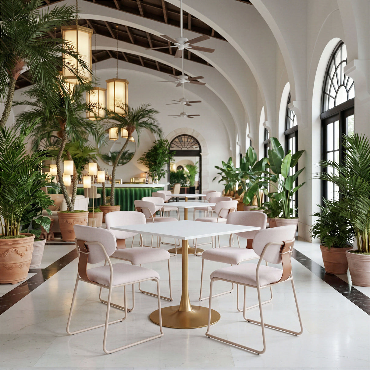 Epas Dining Table White & Gold by Zuomod at Eve Furniture