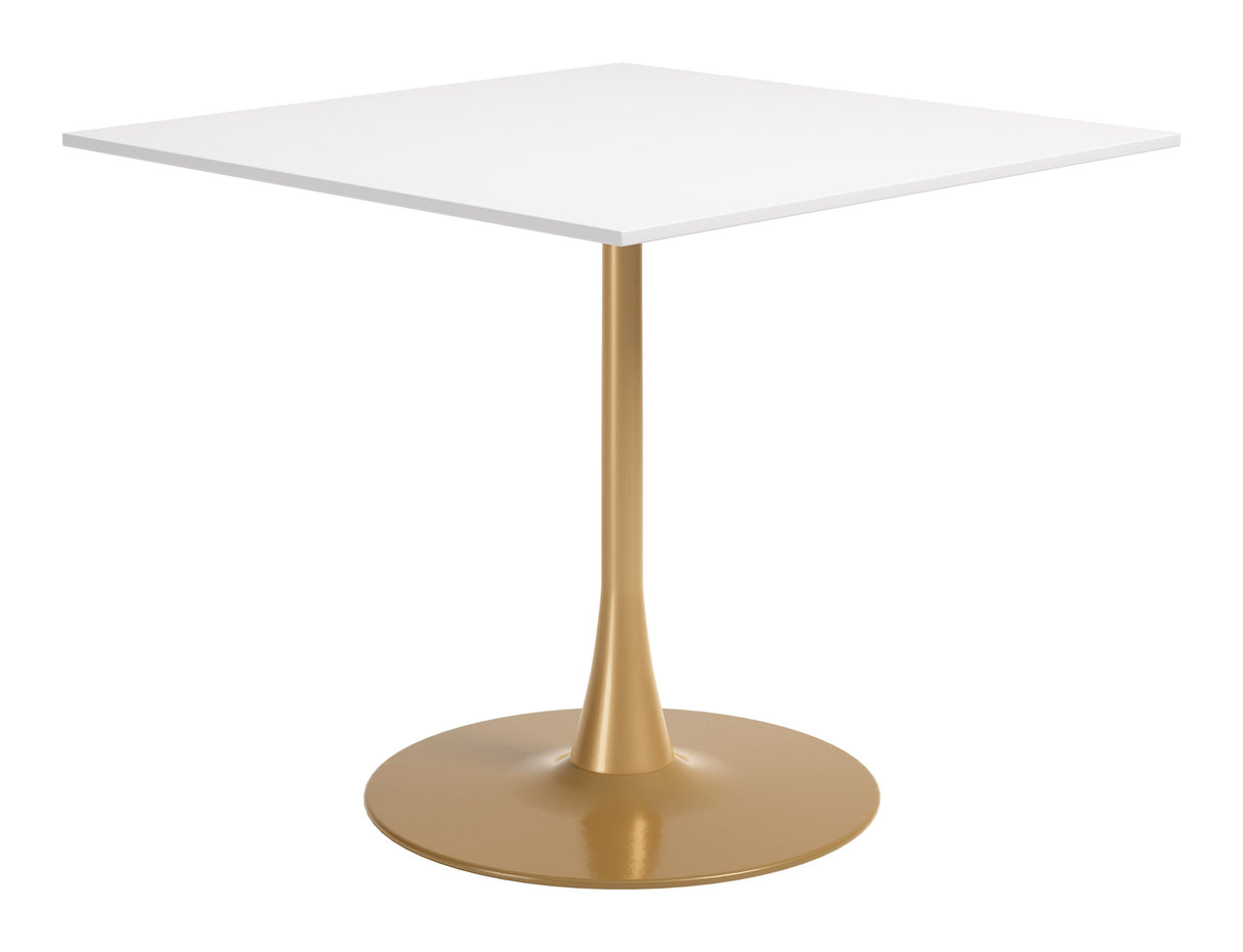 Epas Dining Table White & Gold by Zuomod at Eve Furniture