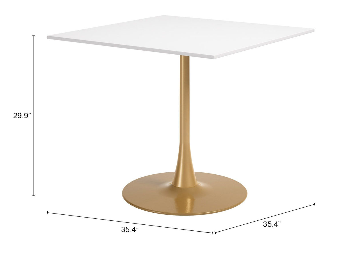Epas Dining Table White & Gold by Zuomod at Eve Furniture