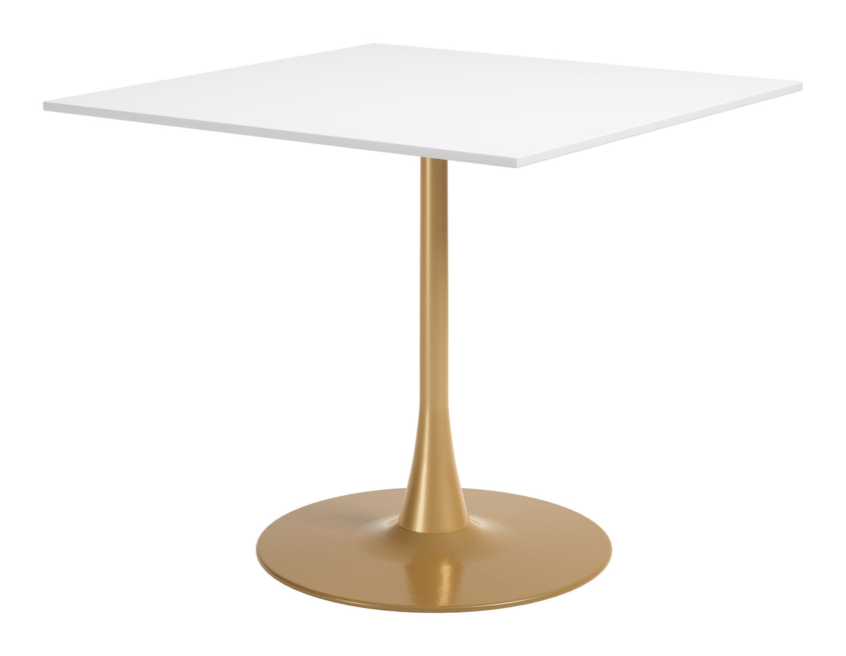 Epas Dining Table White & Gold by Zuomod at Eve Furniture