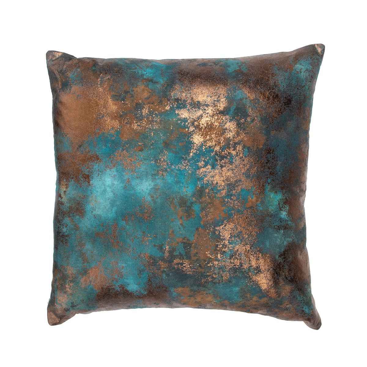 EQ Onara Teal/Antique Bronze 22x22 Throw Pillow (Set of 2) by Classic Home at Eve Furniture