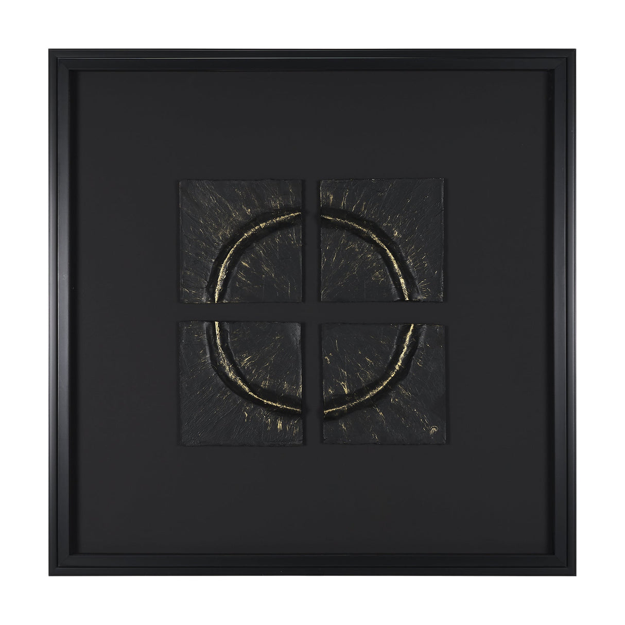 Equal Quadrants Black by Studio M a handmade Original Framed 3D Textured Artwork under Glass by Mercana at Eve Furniture
