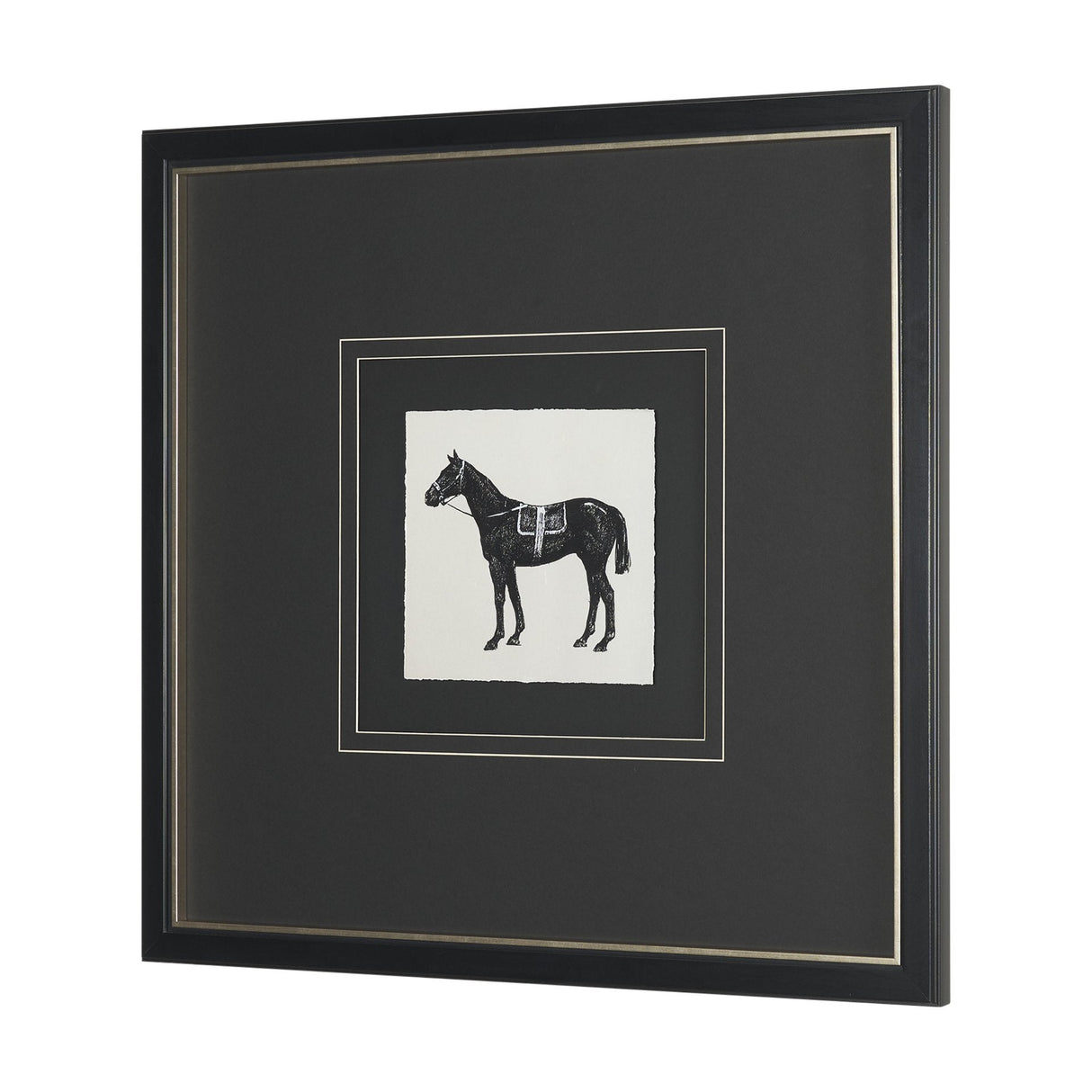 Equestrian Etching I by Mercana Studio Hand-Embellished Textured Framed Artwork Matted under Glass by Mercana at Eve Furniture