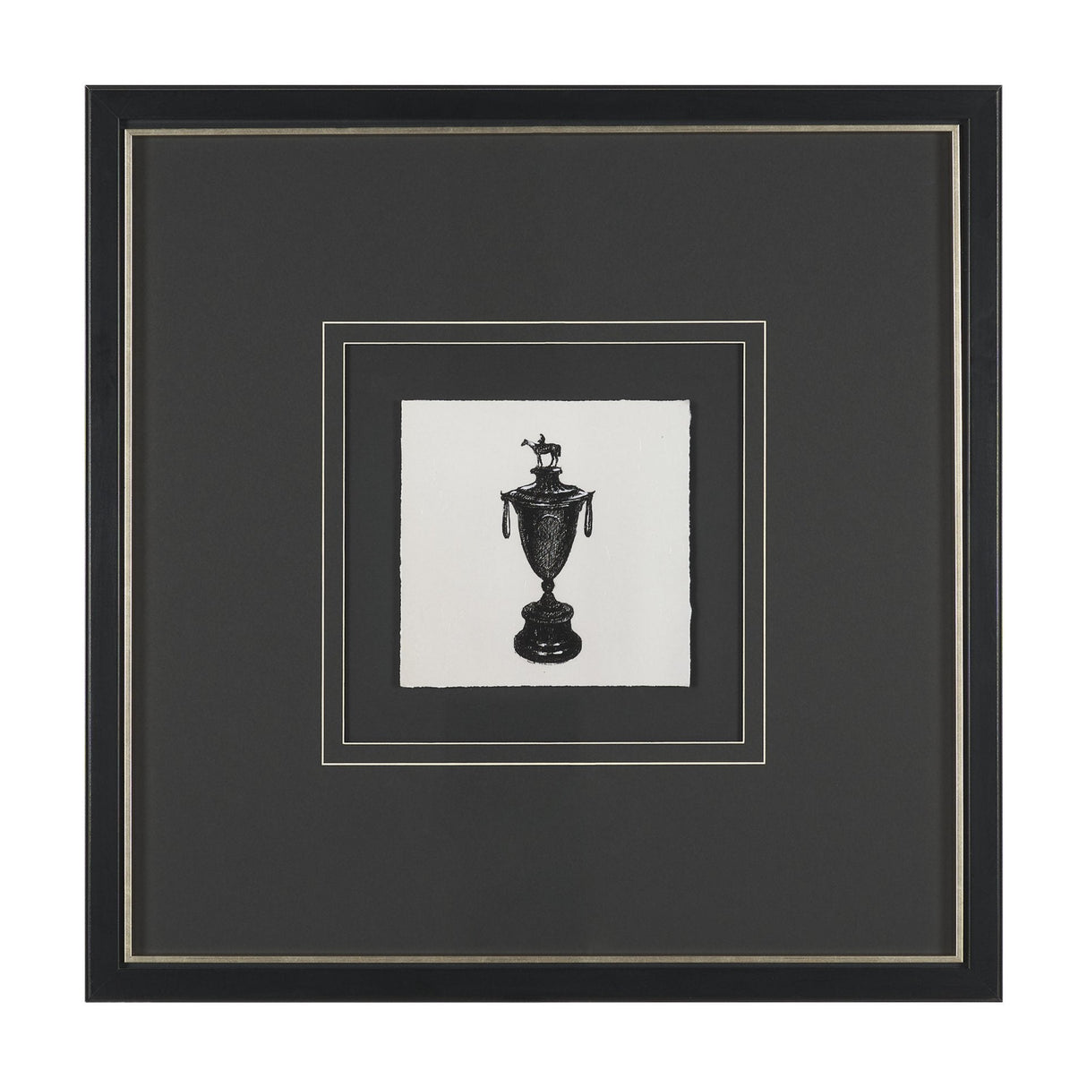 Equestrian Etching II by Mercana Studio Hand-Embellished Textured Framed Artwork Matted under Glass by Mercana at Eve Furniture