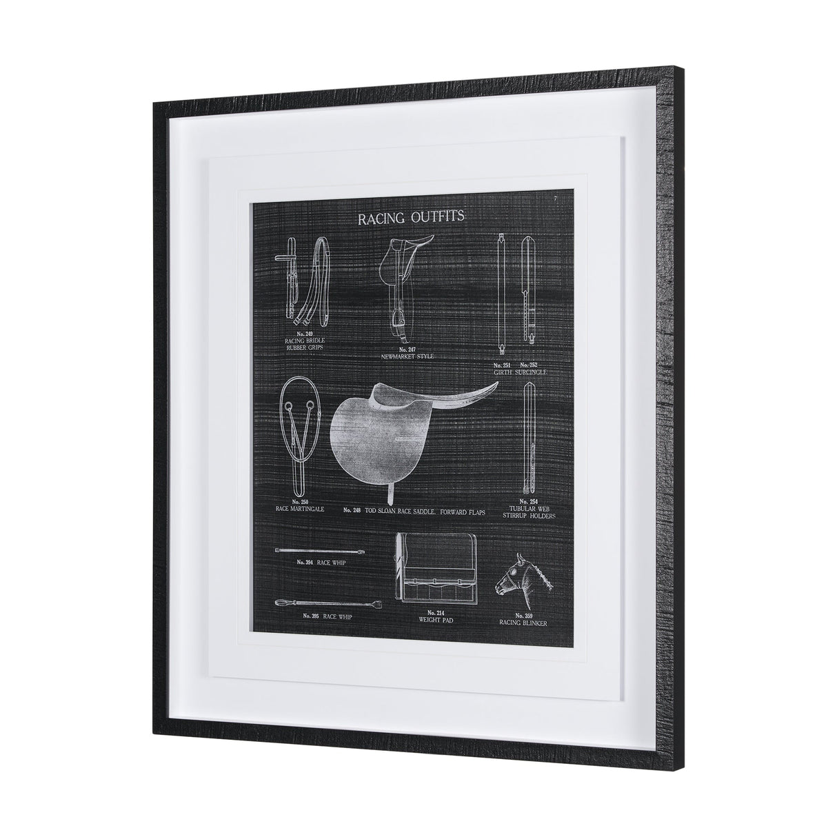 Equestrian Riding III BW by Mercana Studio Hand Embellished Framed Art Print Matted under Glass by Mercana at Eve Furniture
