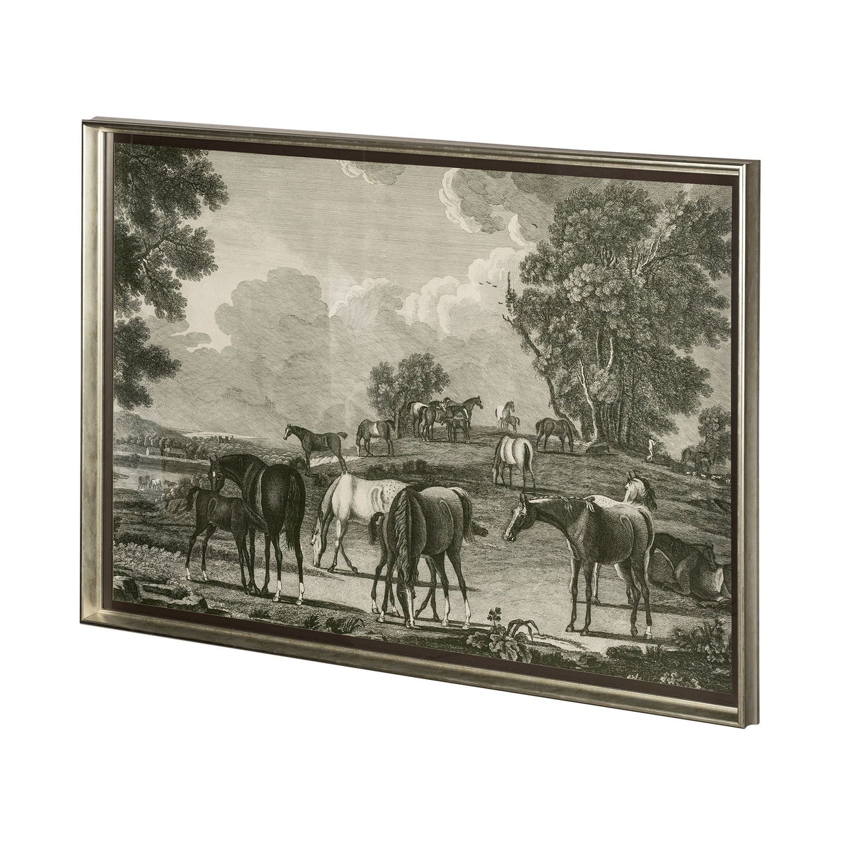 Equestrian Scenes I by Vision Studio a Hand Embellished Textured Framed Art Print Matted under Glass by Mercana at Eve Furniture