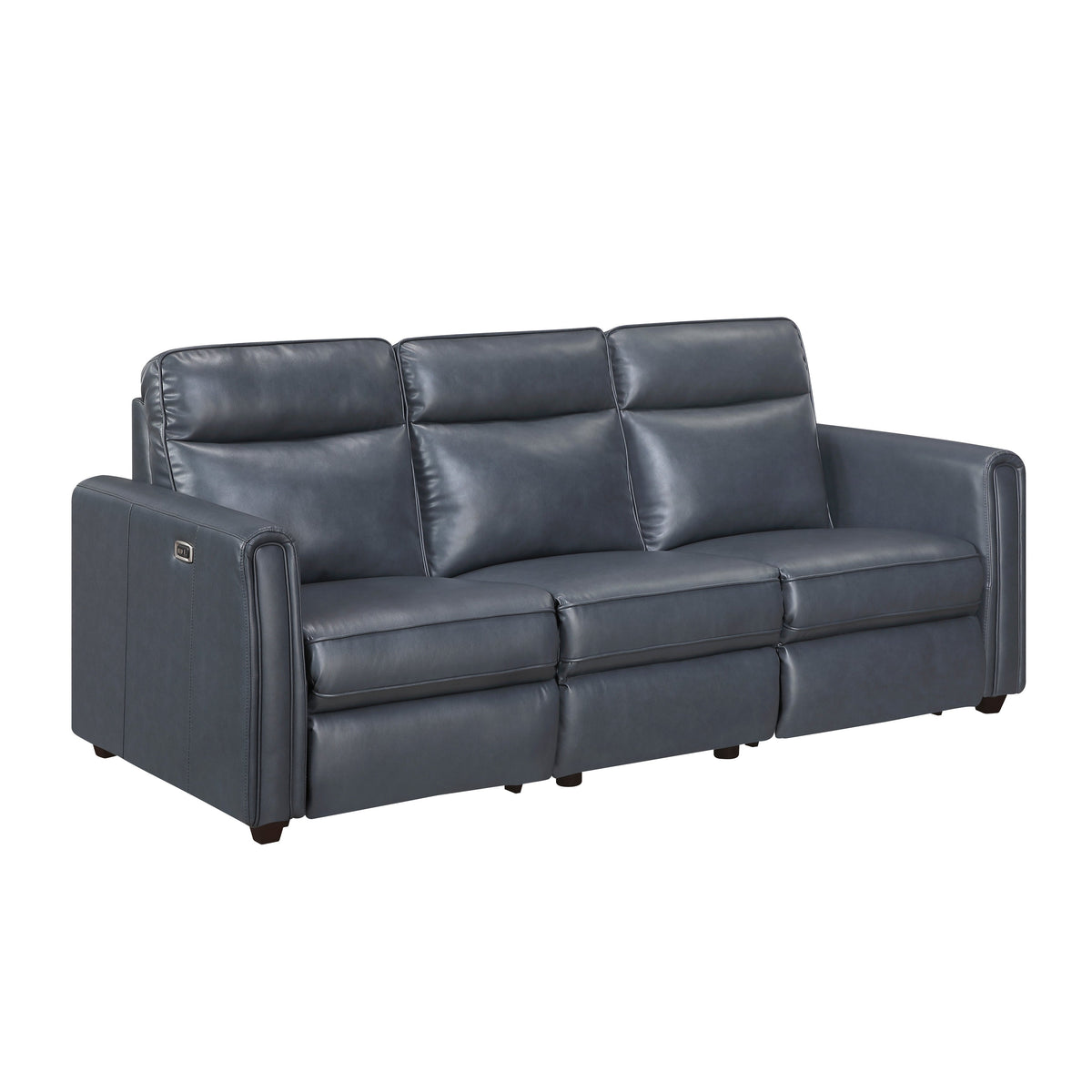 Equinox Navy 2-Piece Rounded Track Arms Power Reclining Living Room Set by Homelegance at Eve Furniture