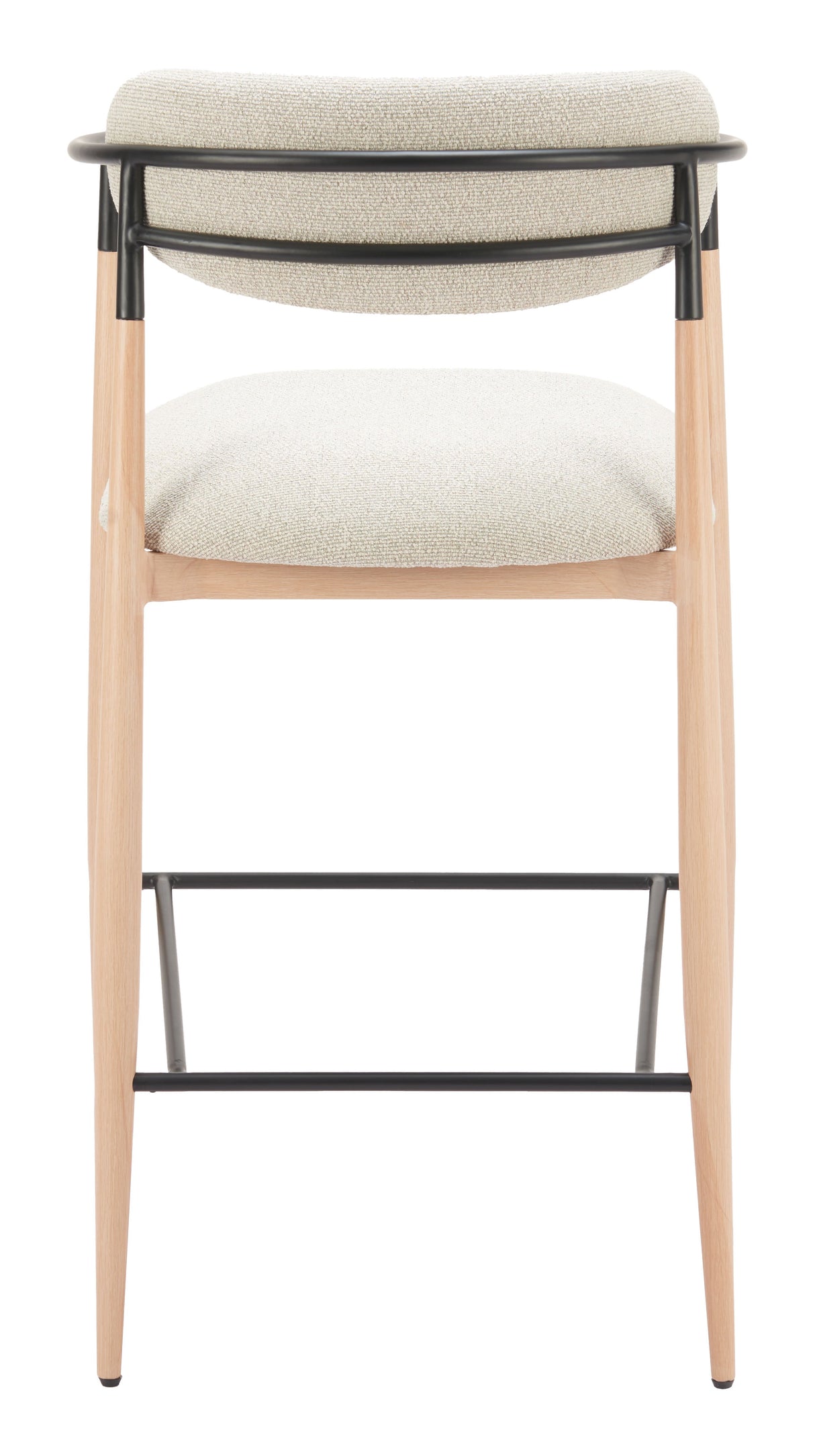 Equinox Oyster Gray & Natural Barstool by Zuomod at Eve Furniture