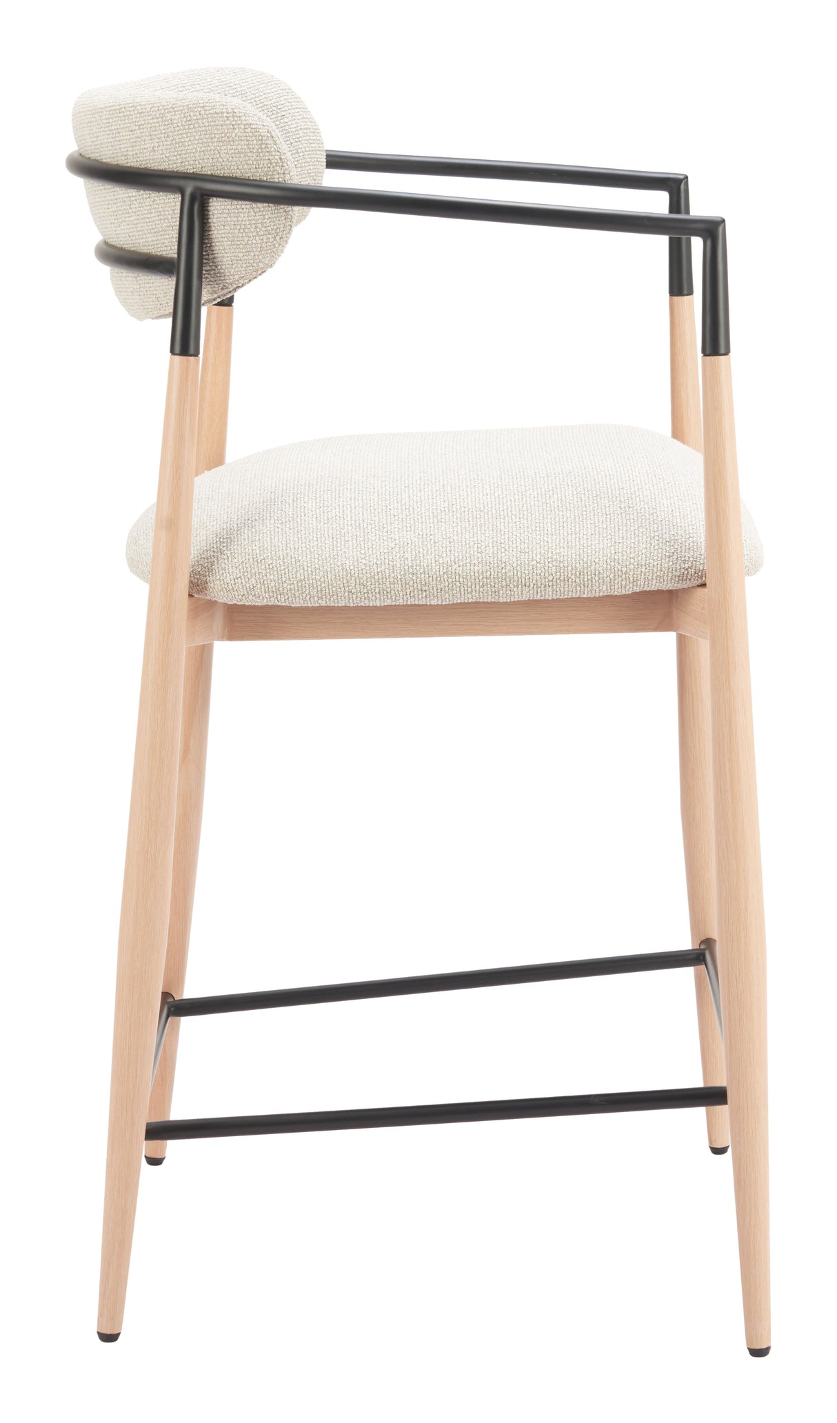 Equinox Oyster Gray & Natural Counter Stool by Zuomod at Eve Furniture
