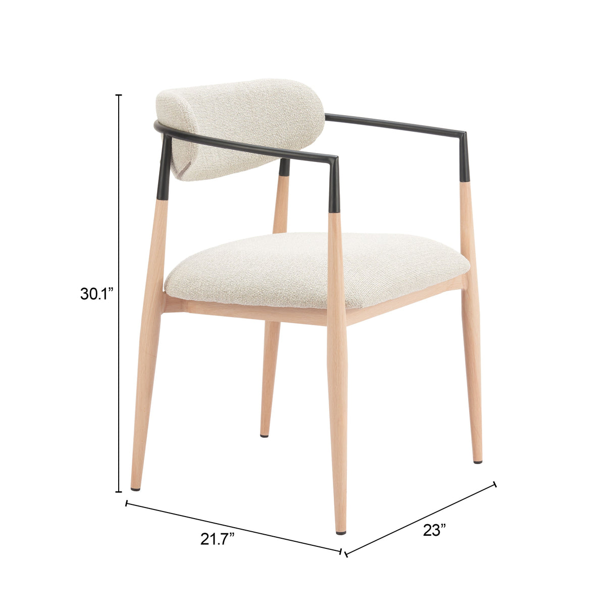 Equinox Oyster Gray & Natural Dining Chair by Zuomod at Eve Furniture