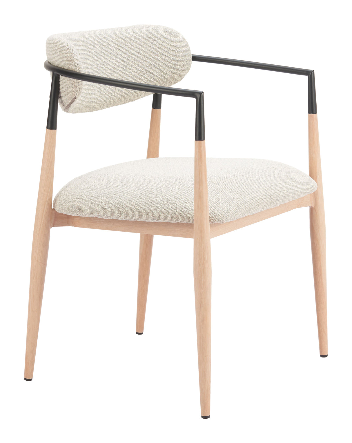 Equinox Oyster Gray & Natural Dining Chair by Zuomod at Eve Furniture