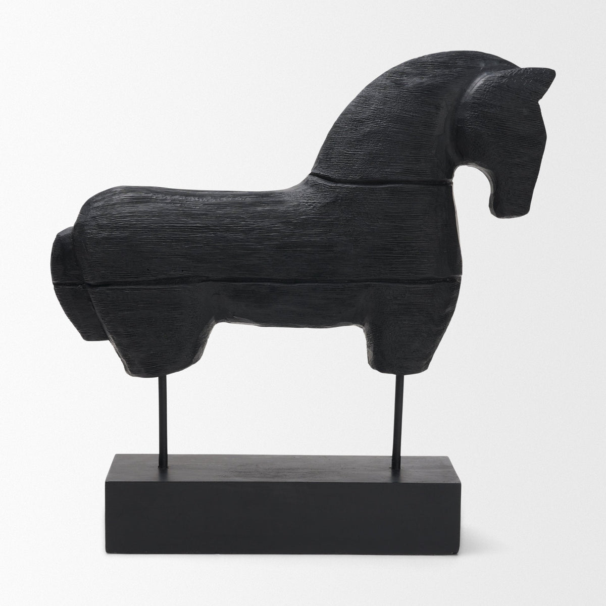 Equus Black Wooden Horse Decorative Object by Mercana at Eve Furniture