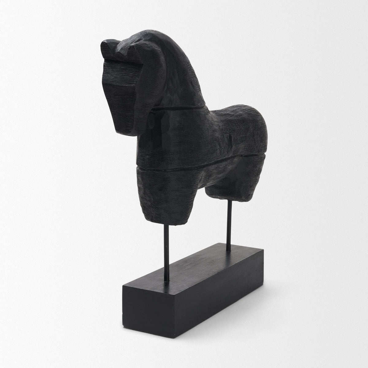 Equus Black Wooden Horse Decorative Object by Mercana at Eve Furniture