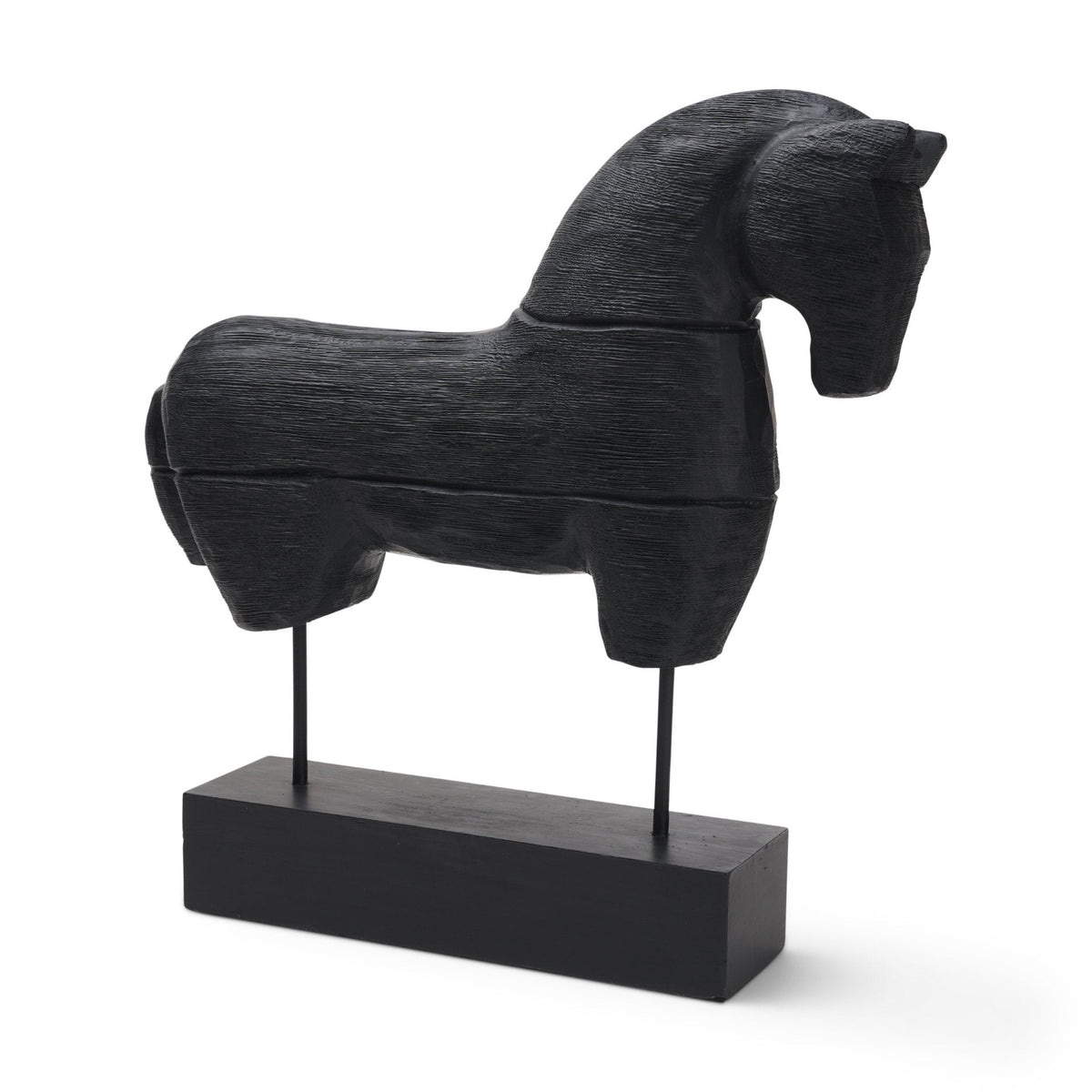 Equus Black Wooden Horse Decorative Object by Mercana at Eve Furniture