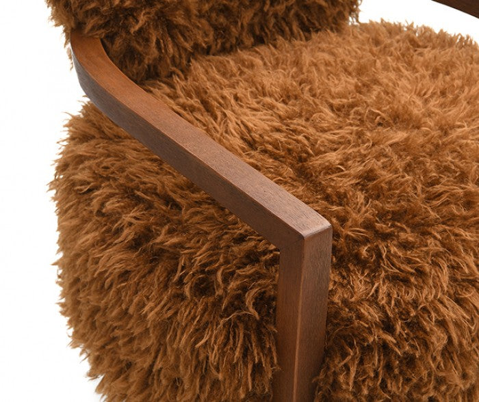 Eramo Caramel Brown Accent Chair by Furniture of America at Eve Furniture