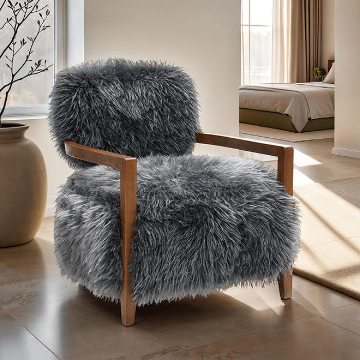 Eramo Charcoal Gray Accent Chair by Furniture of America at Eve Furniture