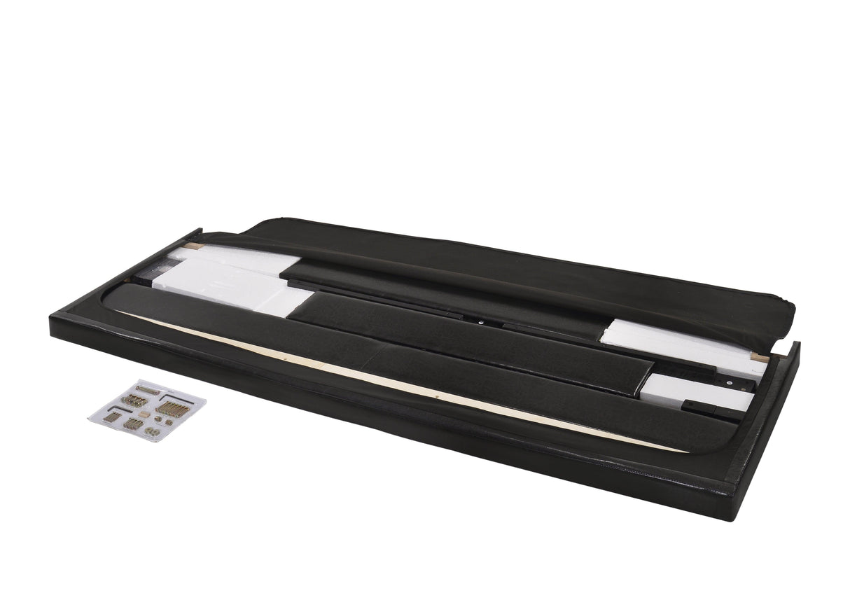 Erin Black PU Leather King Upholstered Bed by Crown Mark at Eve Furniture