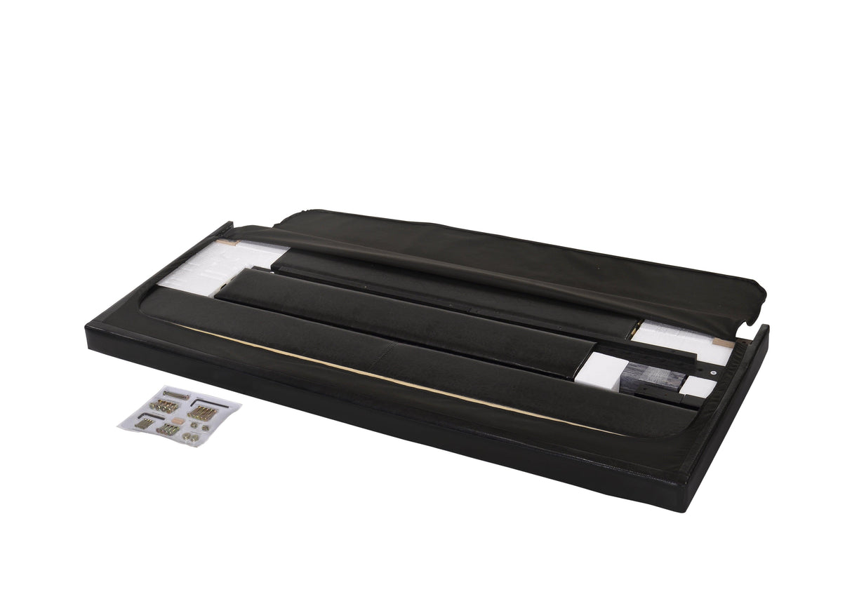 Erin Black PU Leather Queen Upholstered Bed by Crown Mark at Eve Furniture