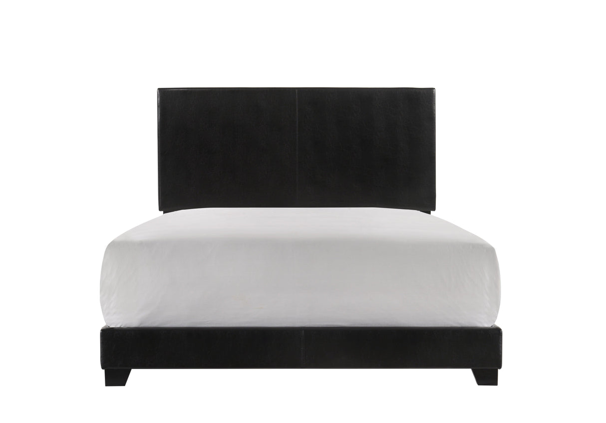 Erin Black PU Leather Queen Upholstered Bed by Crown Mark at Eve Furniture