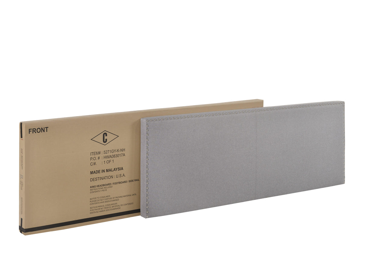 Erin Gray King Upholstered Bed by Crown Mark at Eve Furniture