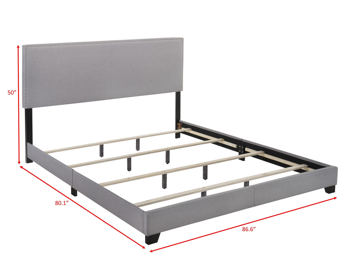 Erin Gray King Upholstered Bed by Crown Mark at Eve Furniture