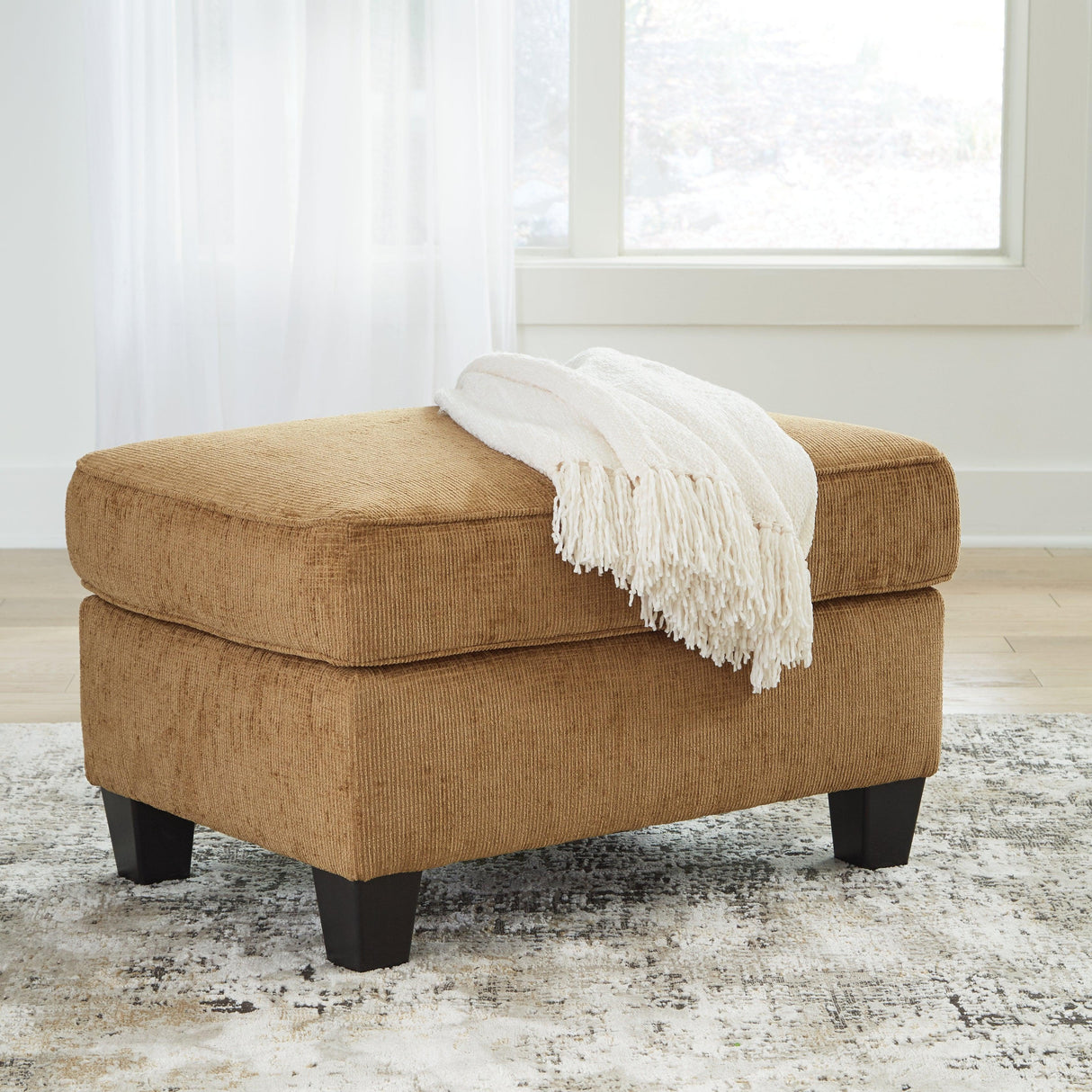 Erinslane Honey Ottoman by Ashley at Eve Furniture