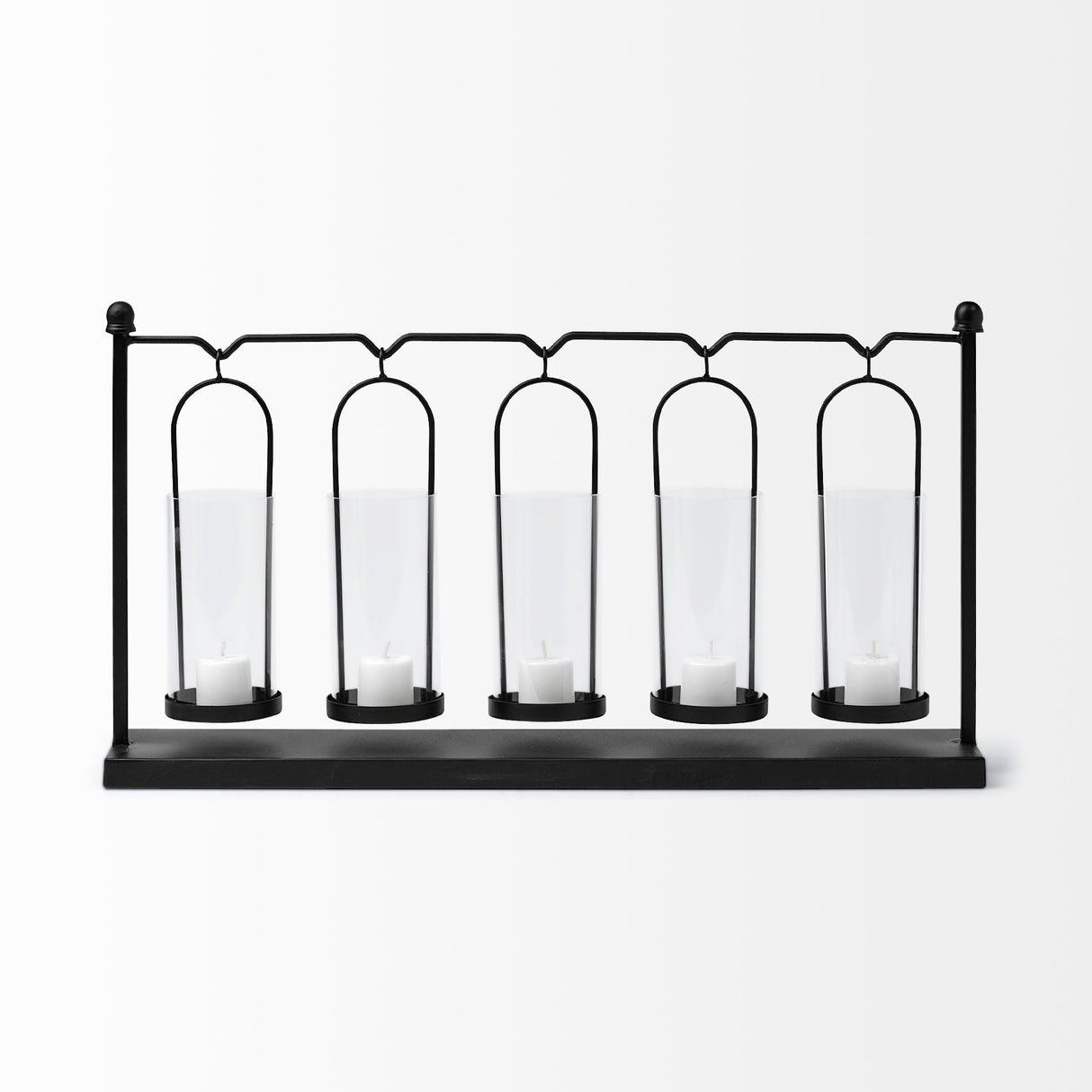 Erlen Black Metal Hanging Votive Five Candle Table Candle Holder by Mercana at Eve Furniture