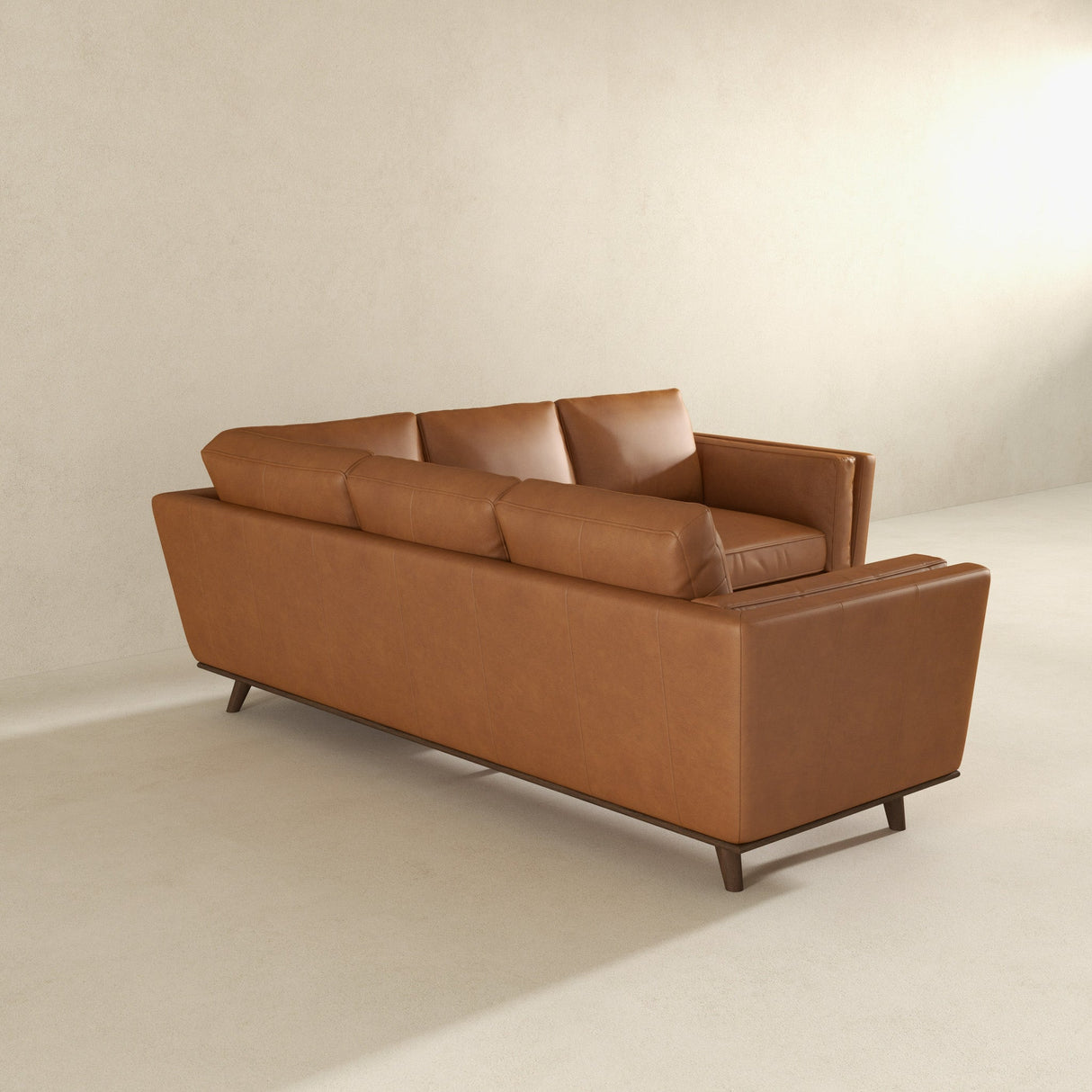 Erman Genuine Tan Leather Corner Sectional Sofa by Ashcroft Furniture at Eve Furniture
