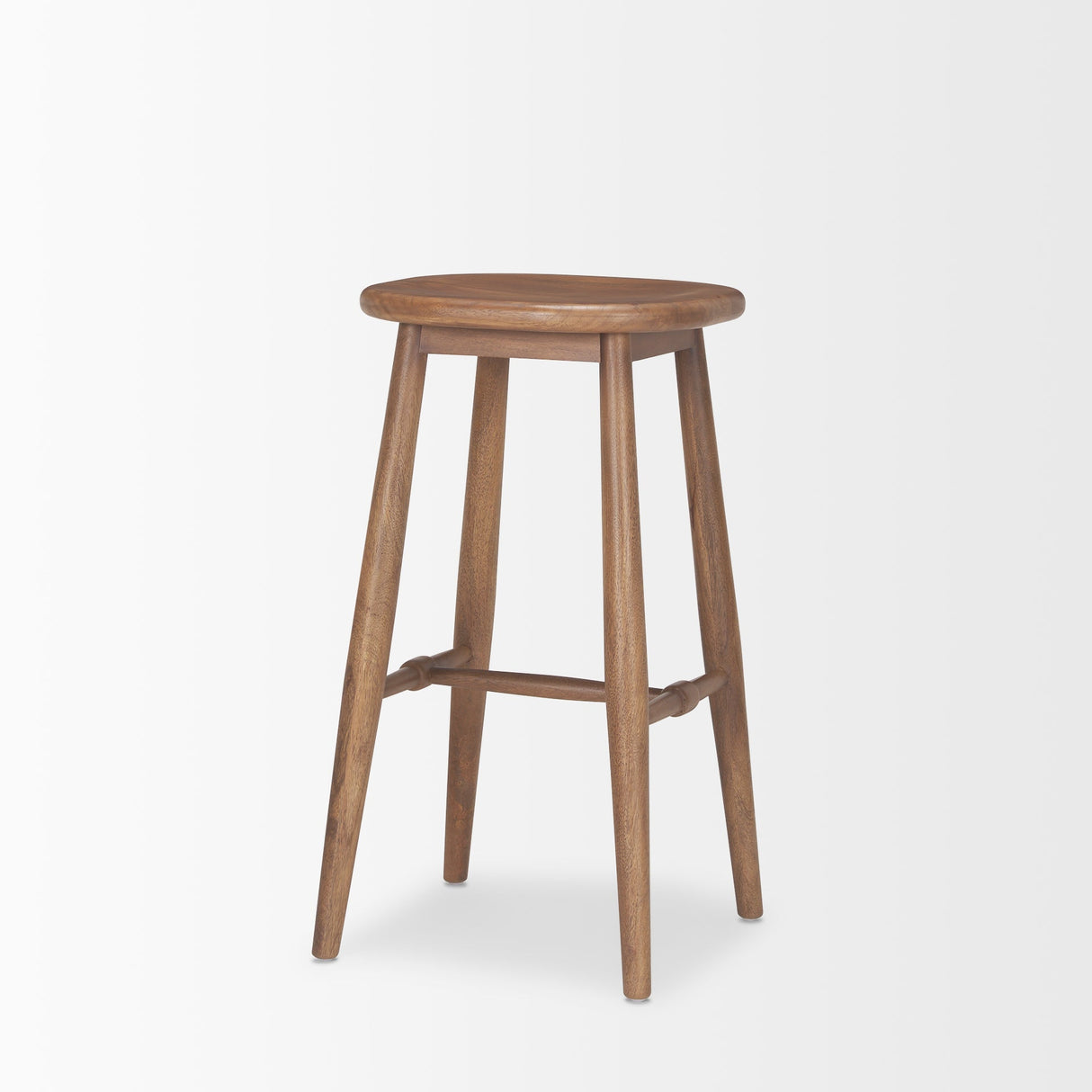 Ernest Medium Brown Wood Bar Stool by Mercana at Eve Furniture