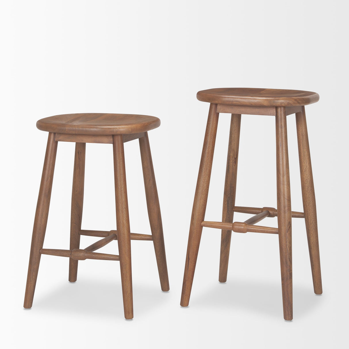 Ernest Medium Brown Wood Bar Stool by Mercana at Eve Furniture