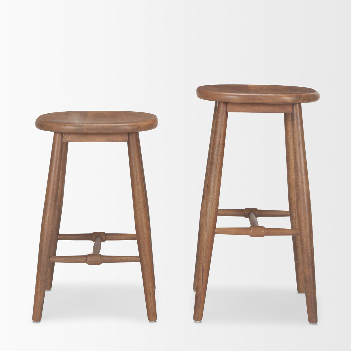 Ernest Medium Brown Wood Bar Stool by Mercana at Eve Furniture