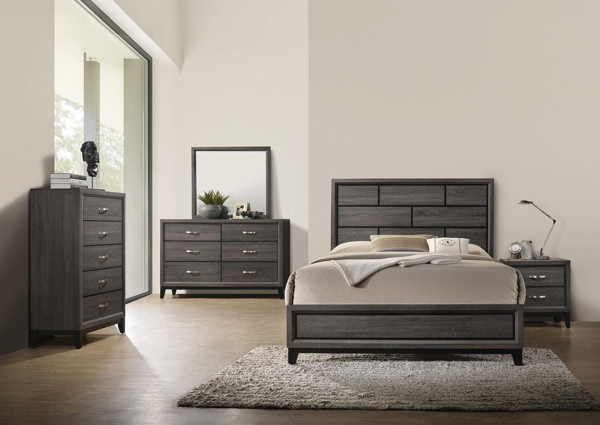 Errico Gray King Panel Bed by Furniture of America at Eve Furniture