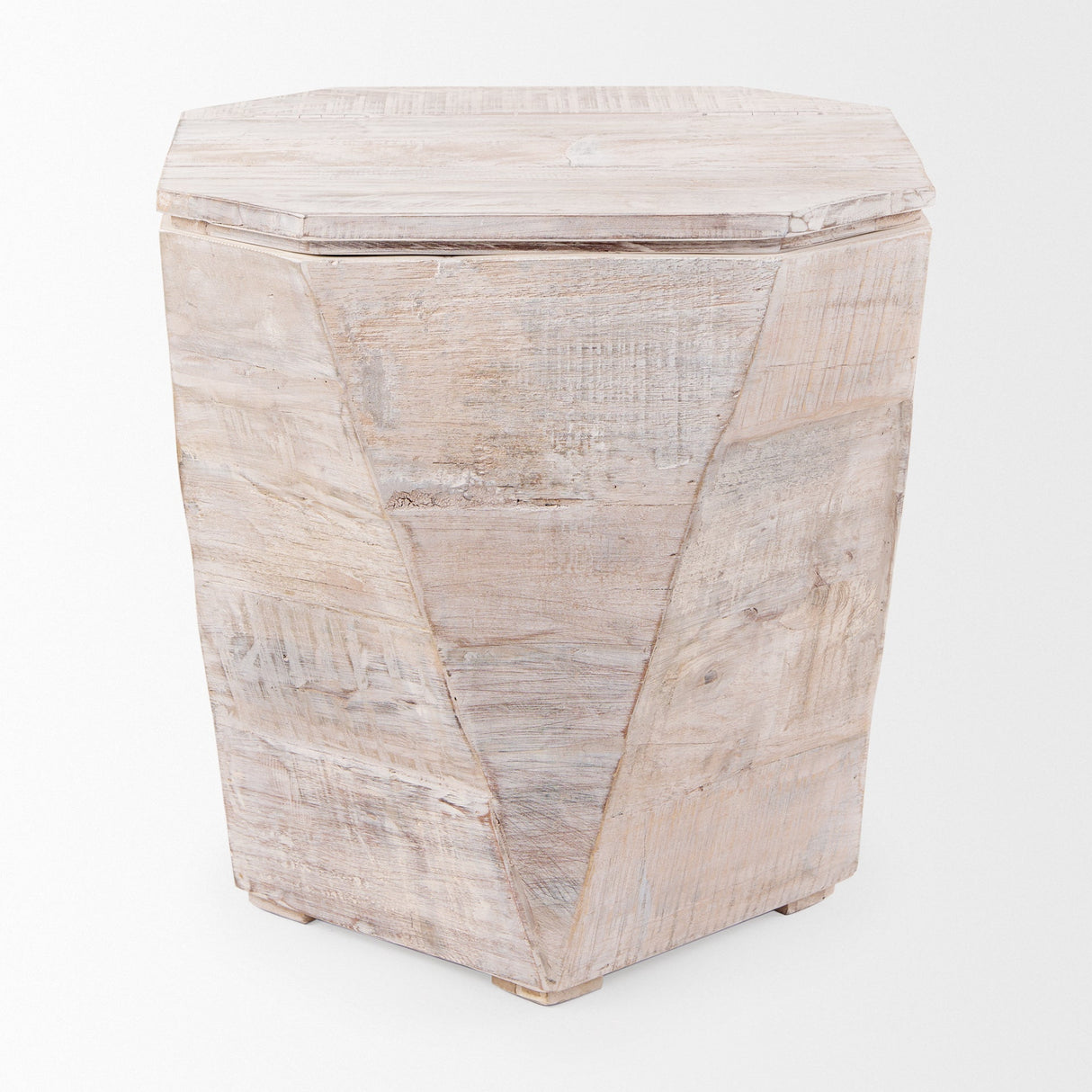 Esagono Octagonal Reclaimed Wood End/Side Table w/ Storage by Mercana at Eve Furniture