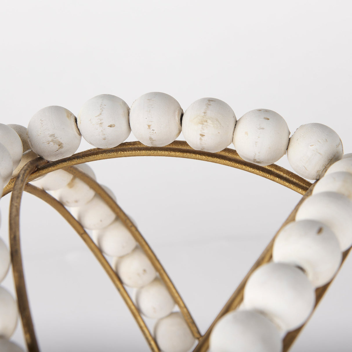 Espanlade II Large 11L x 11W White Wooden Beaded Orb by Mercana at Eve Furniture