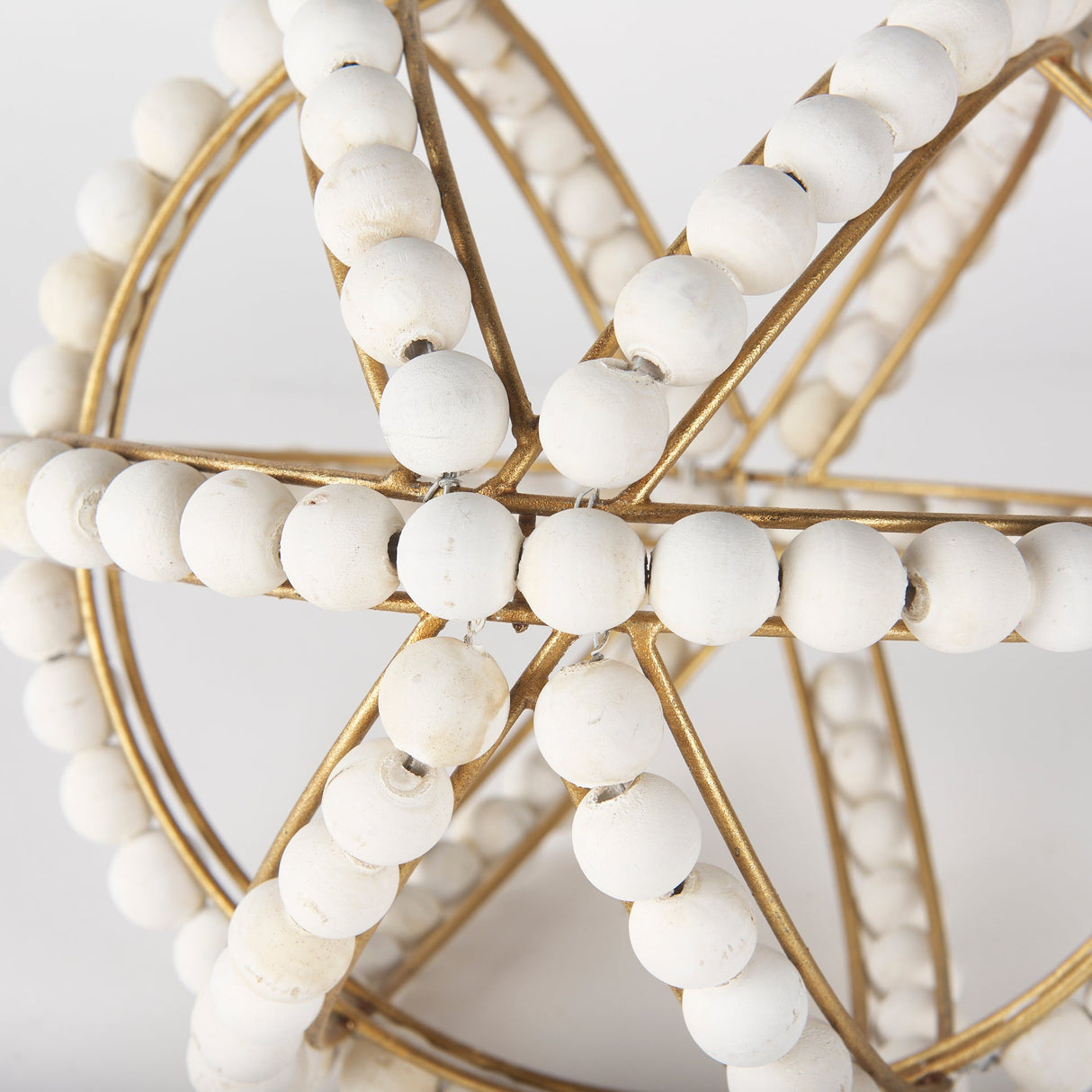 Espanlade II Large White Wooden Beaded Orb by Mercana at Eve Furniture