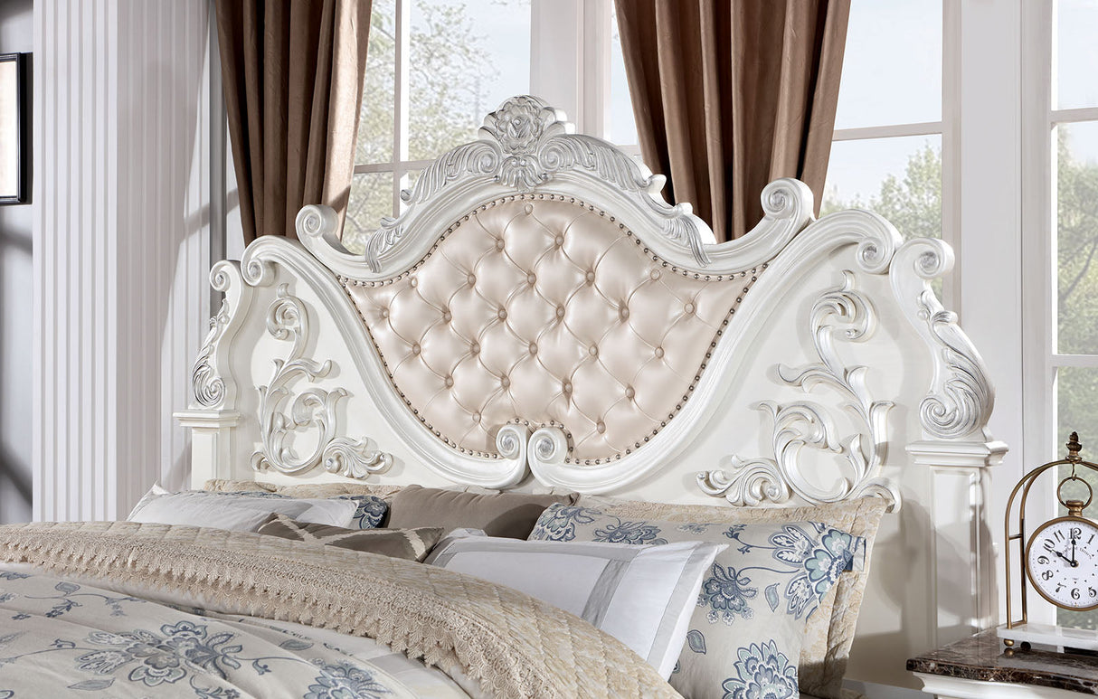 Esparanza Pearl White 5-Piece Queen Bedroom Set by Furniture of America at Eve Furniture