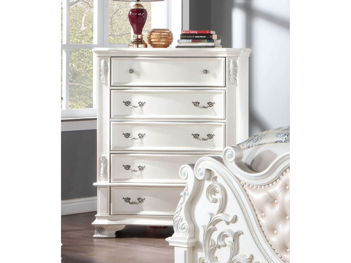 Esparanza Pearl White 5-Piece Queen Bedroom Set by Furniture of America at Eve Furniture