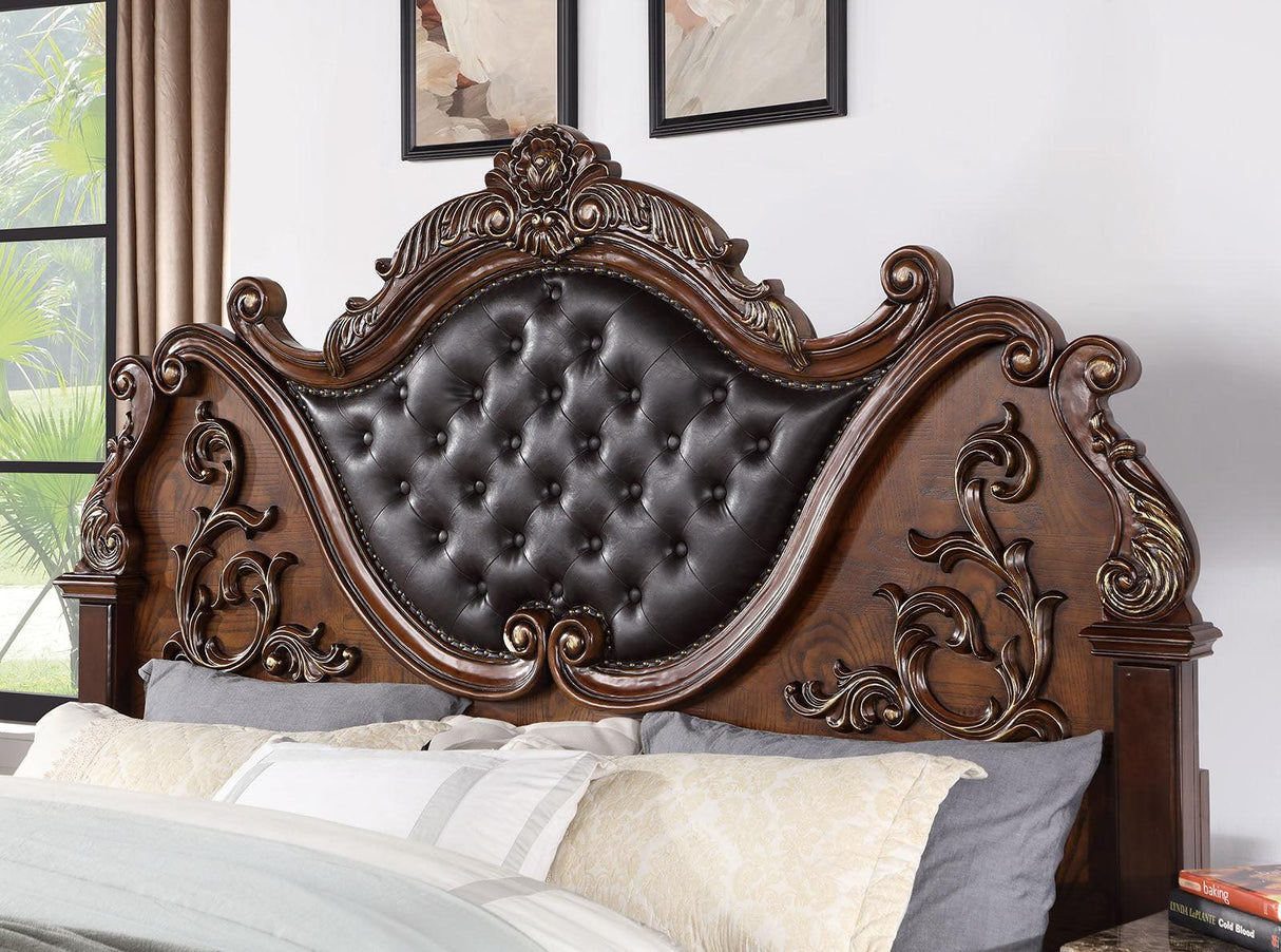 Esparanza Brown Cherry King Bed by Furniture of America at Eve Furniture