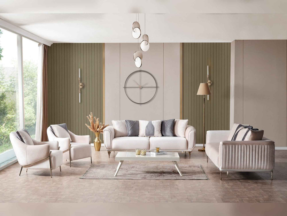 Esperanza Beige 3-Piece Living Room Set (Sofa & Loveseat & Chair) by Furnia at Eve Furniture